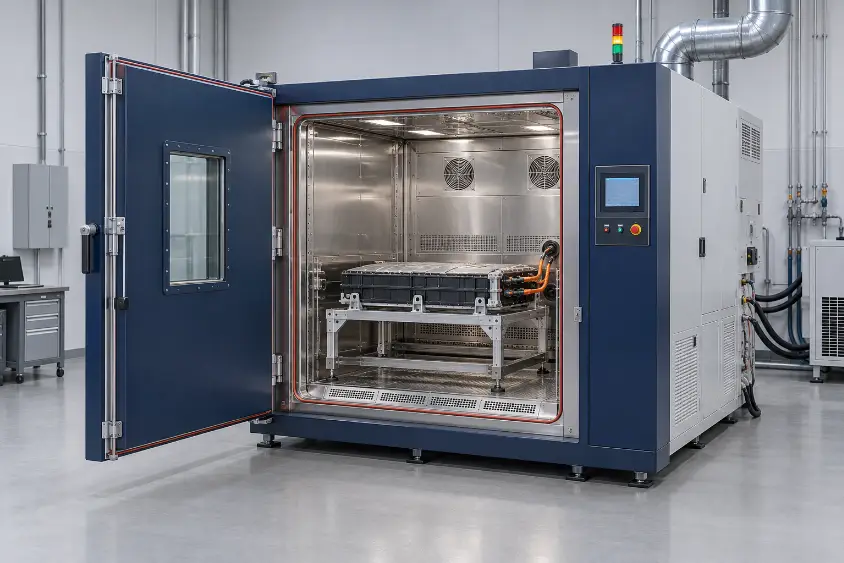 Custom 3000L battery temperature and humidity test chamber with battery pack fixture