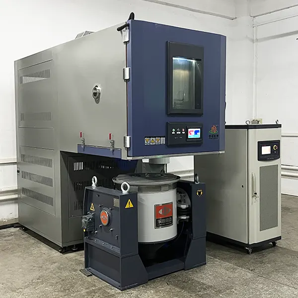 Vibration climatic chamber fixture and specimen test setup