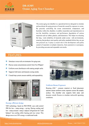 Specification Guide: DR-H305 Ozone Aging Test Chamber