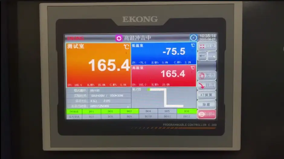 PLC control interface and graph