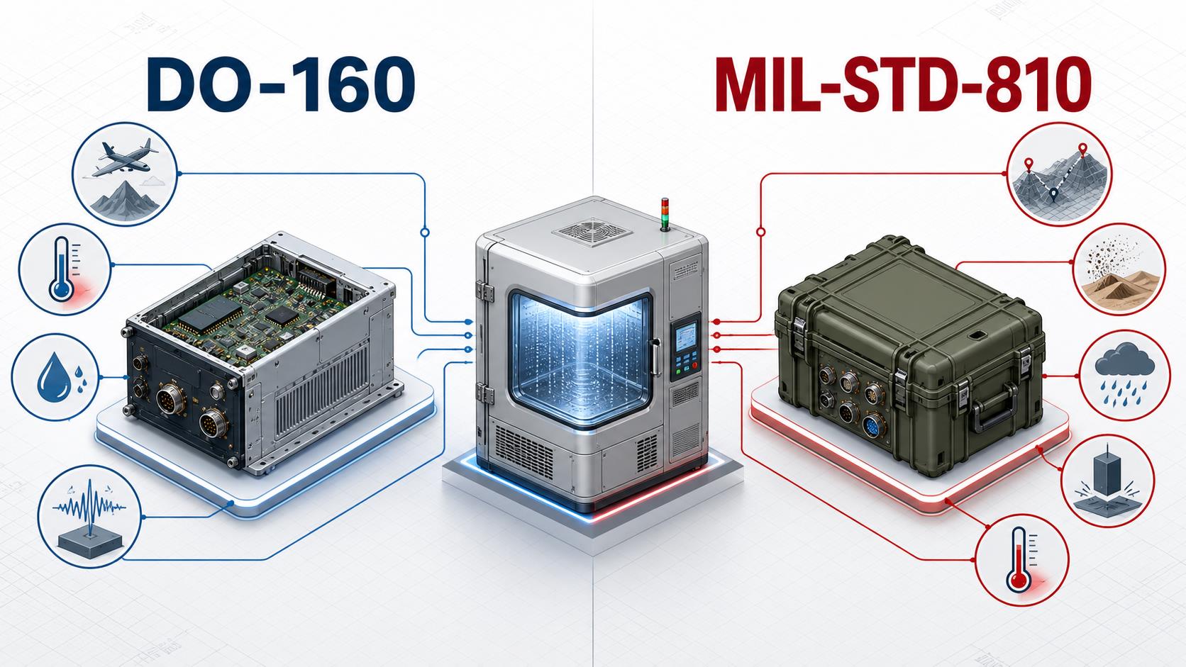 Comparison of DO-160 and MIL-STD-810 aerospace environmental testing