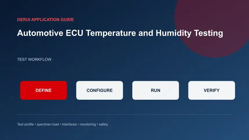 EV Inverter, Onboard Charger and DC-DC Converter Environmental Testing workflow