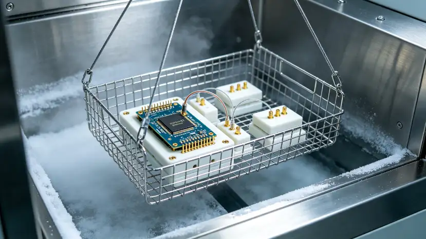 Test setup for burn-in vs temperature cycling vs thermal shock