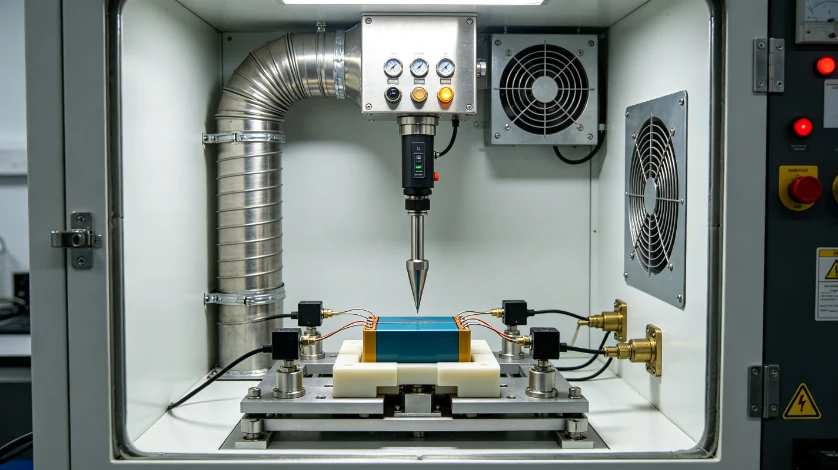 Test setup for battery thermal runaway test chamber design