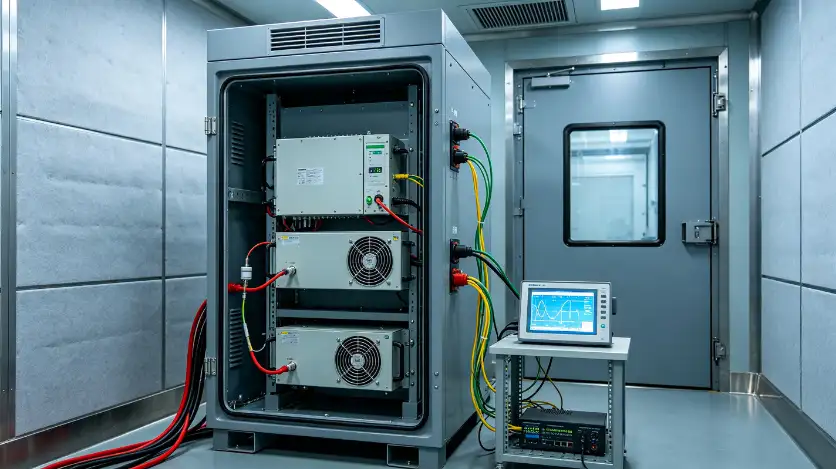 Test setup for outdoor telecom cabinet environmental testing