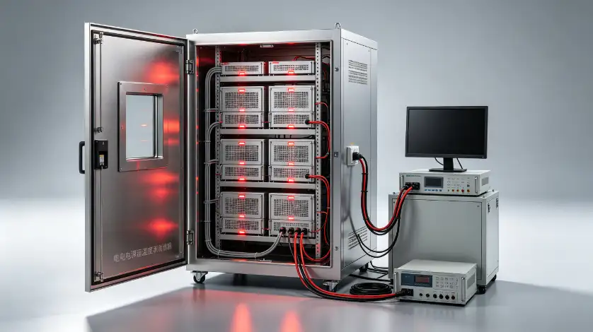 Test setup for telecom power supply environmental testing