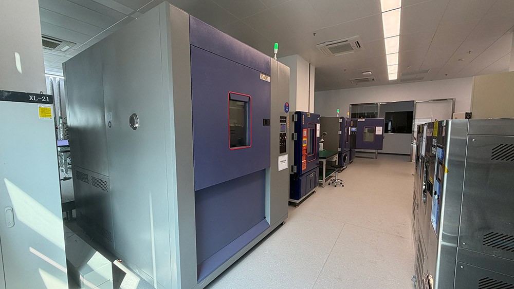 Thermal shock test chamber in service among other test equipment in the laboratory of the testing institution